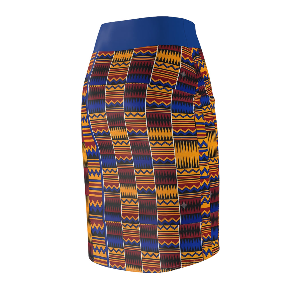 Kente Print Pencil Skirt – Vibrant African Pattern Women's Skirt