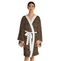 Boho Earthtone Pattern Long Sleeve Kimono Robe