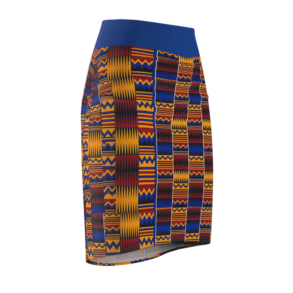 Kente Print Pencil Skirt – Vibrant African Pattern Women's Skirt