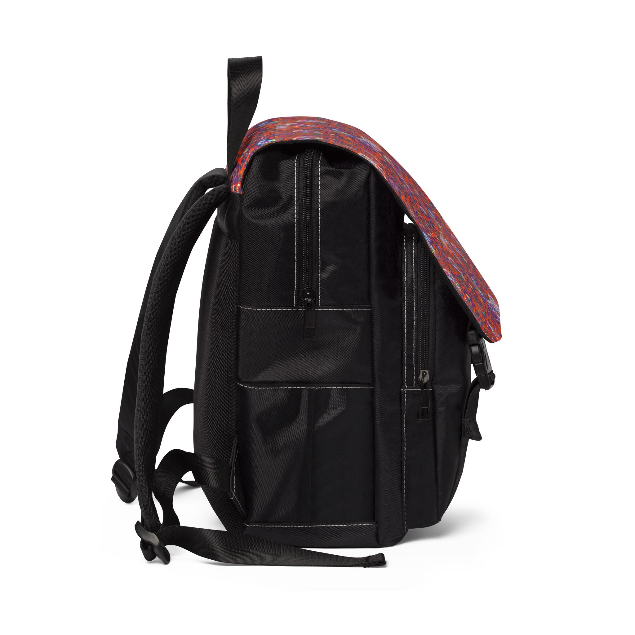 Boho Red Paisley Backpack — Casual Shoulder Backpack