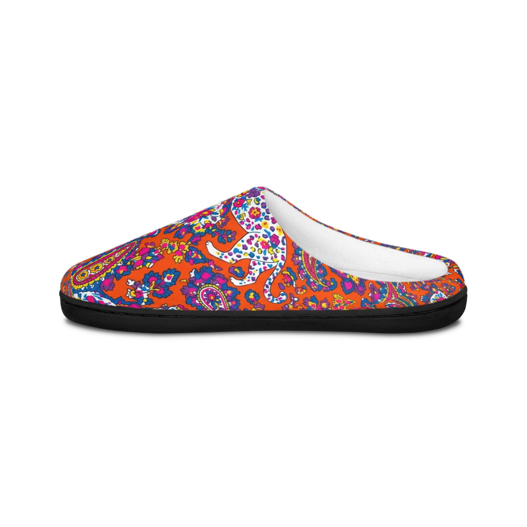 Women's Paisley Slippers - Colorful Boho Indoor Cozy Slip-On