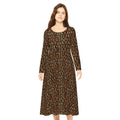 Autumn Forest Floral Long-Sleeve Dance Dress