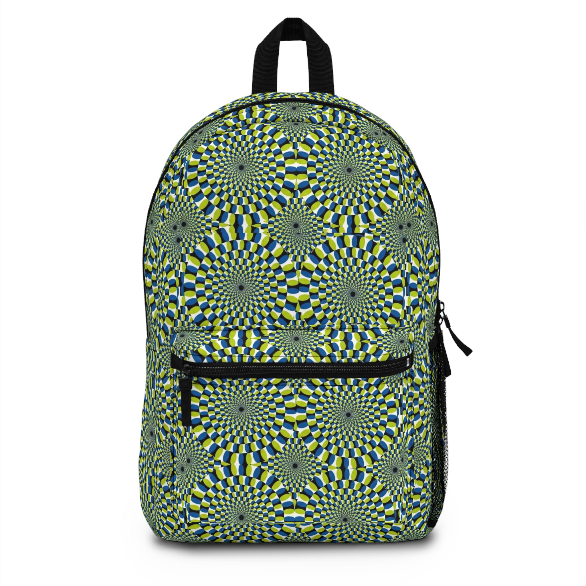 Optical Illusion Green Spiral Backpack