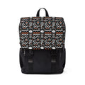 Tribal Wave Pattern Shoulder Backpack — Black Aztec Casual Daypack