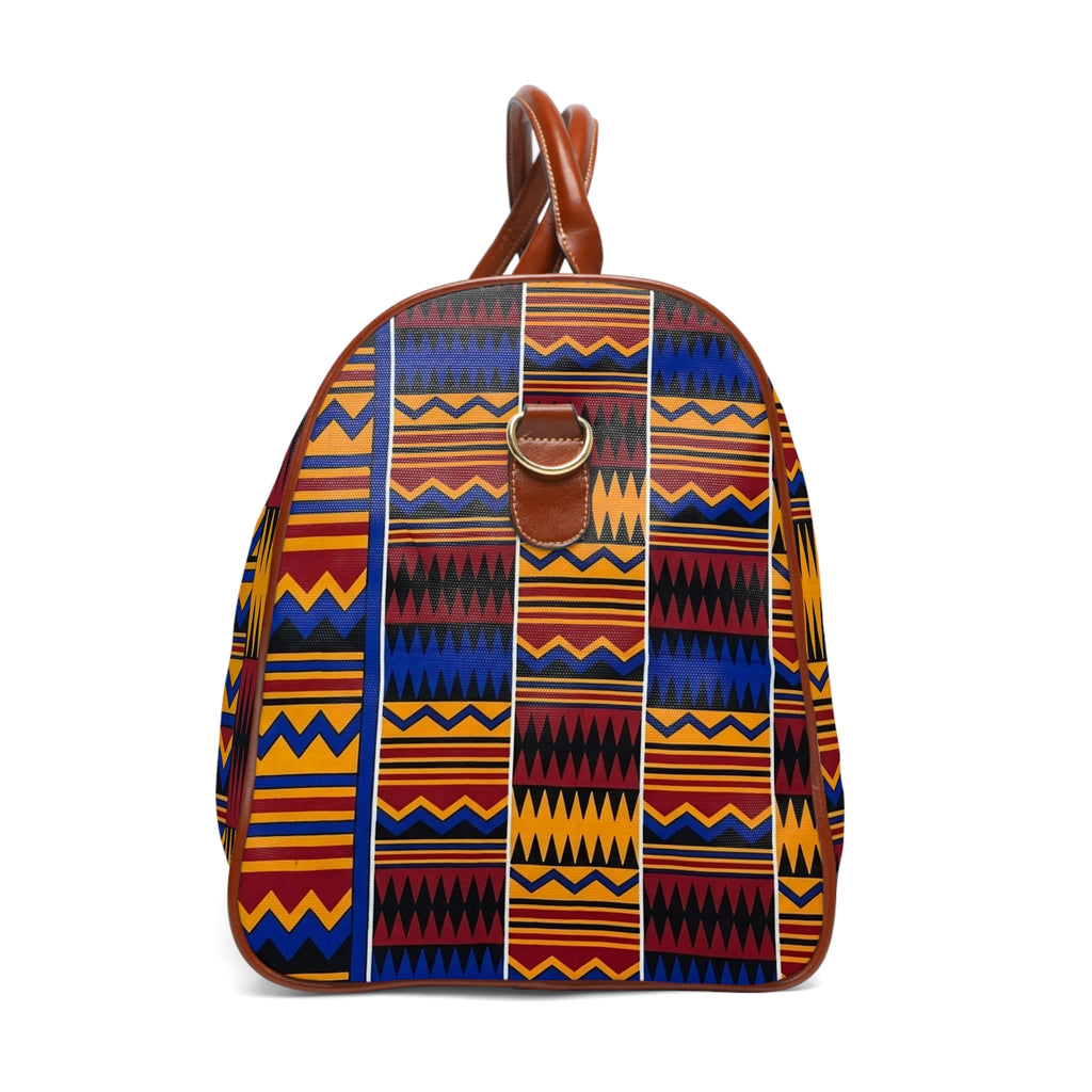 Kente Pattern Waterproof Travel Duffle Bag