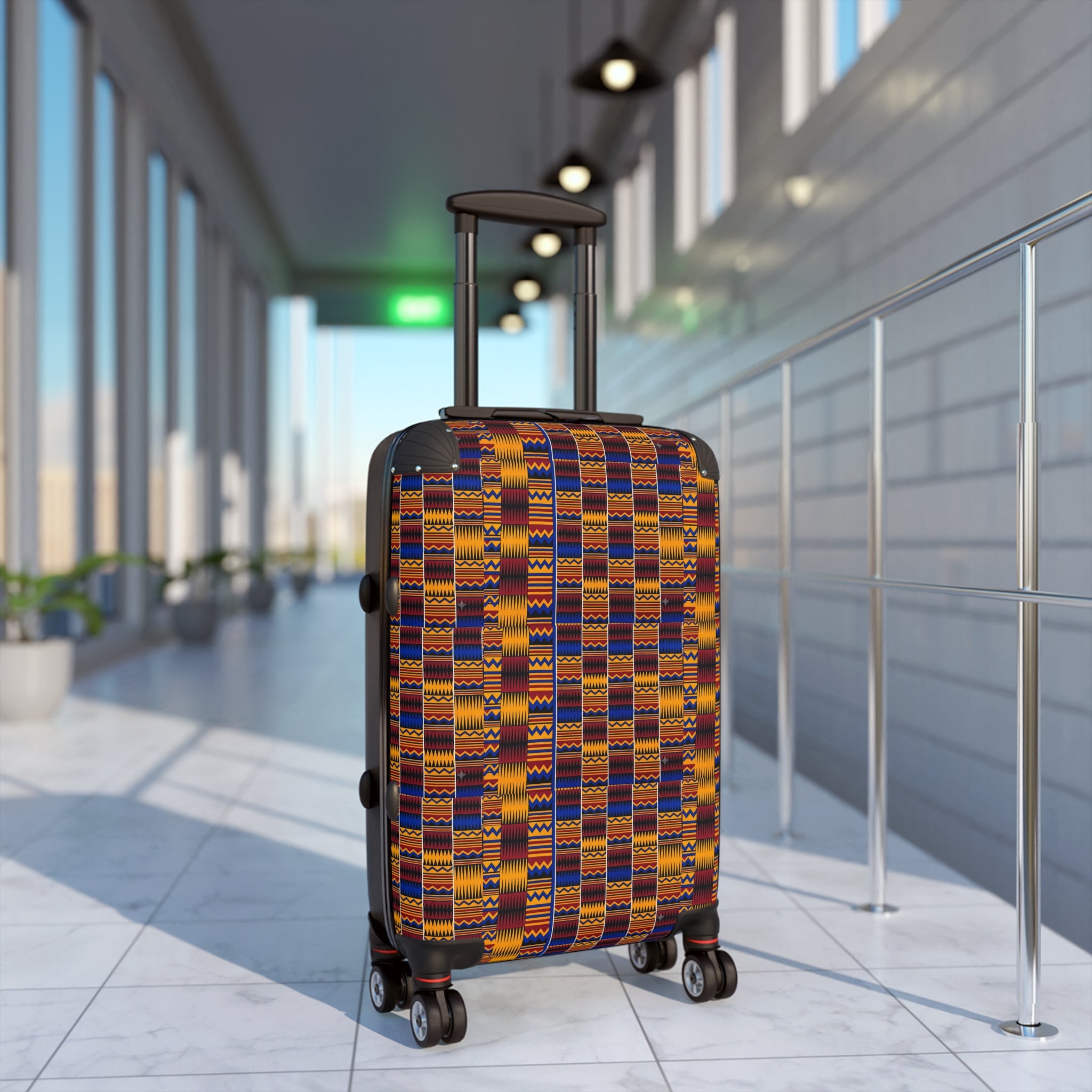 Kente Pattern Carry-On Suitcase — African Print Luggage