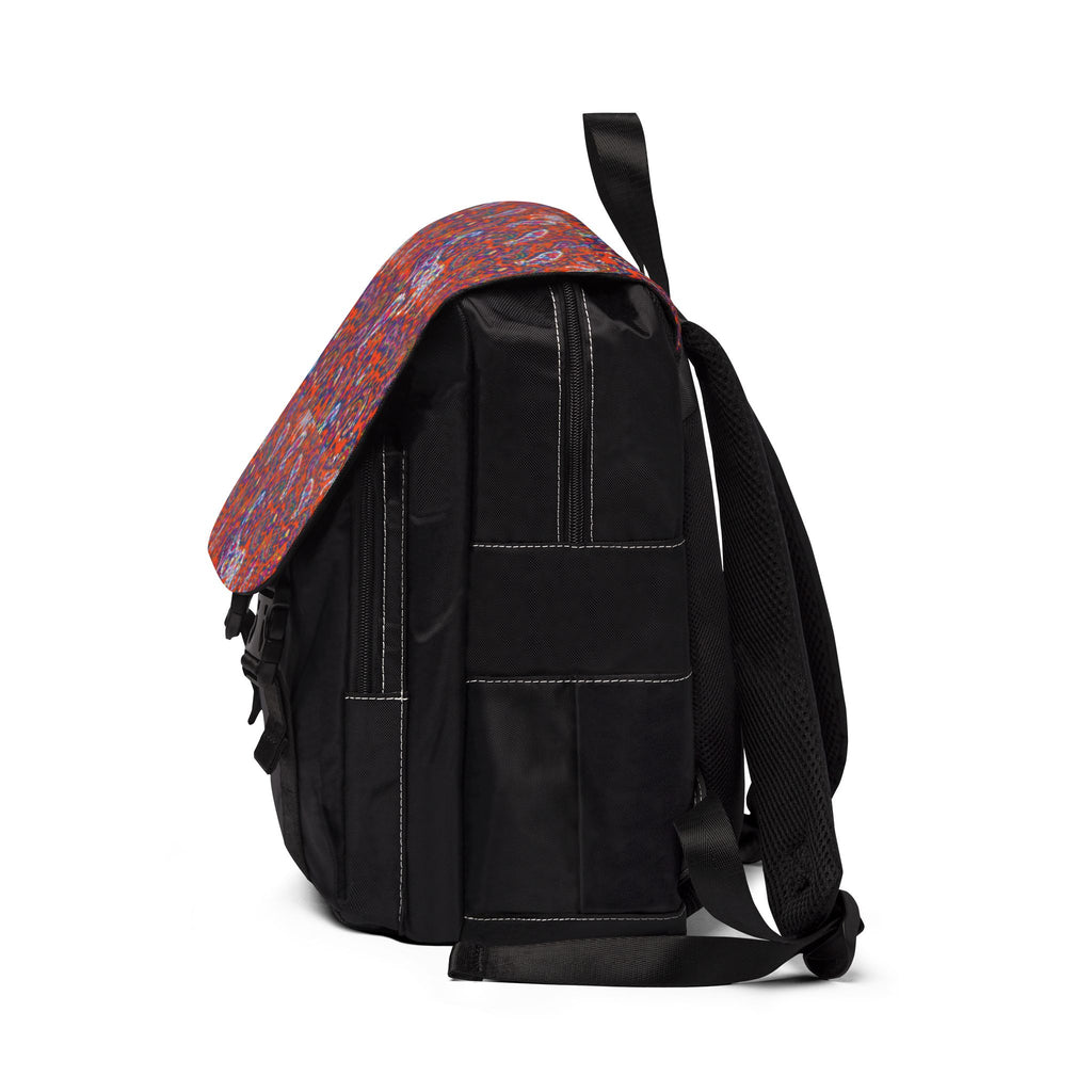 Boho Red Paisley Backpack — Casual Shoulder Backpack