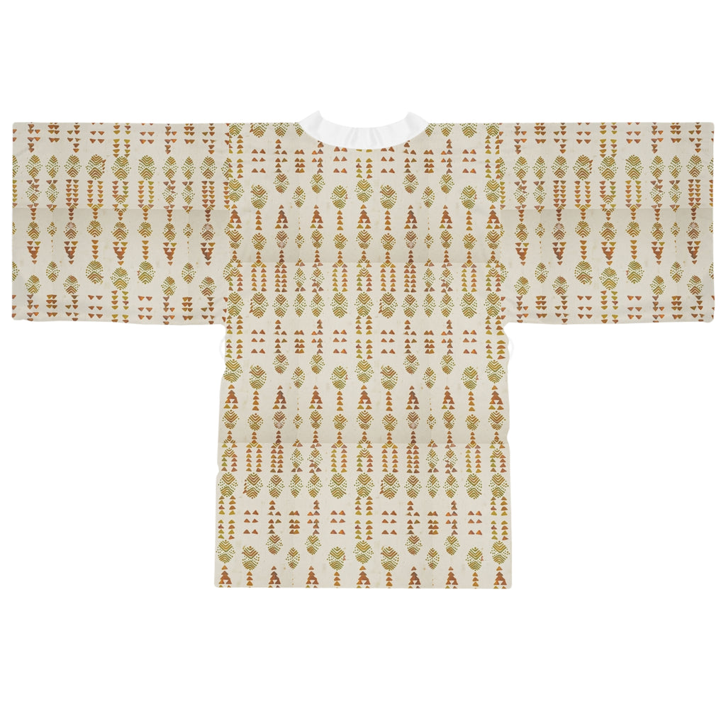Boho Floral Kimono Robe — All-Over Print Long Sleeve Lounge Wrap