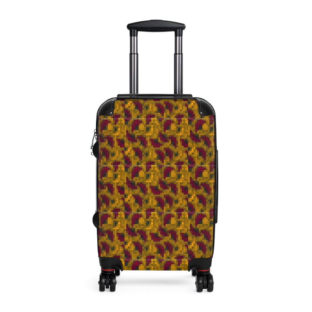 Autumn Mosaic Carry-On Suitcase – Maroon & Mustard Geometric Travel Luggage