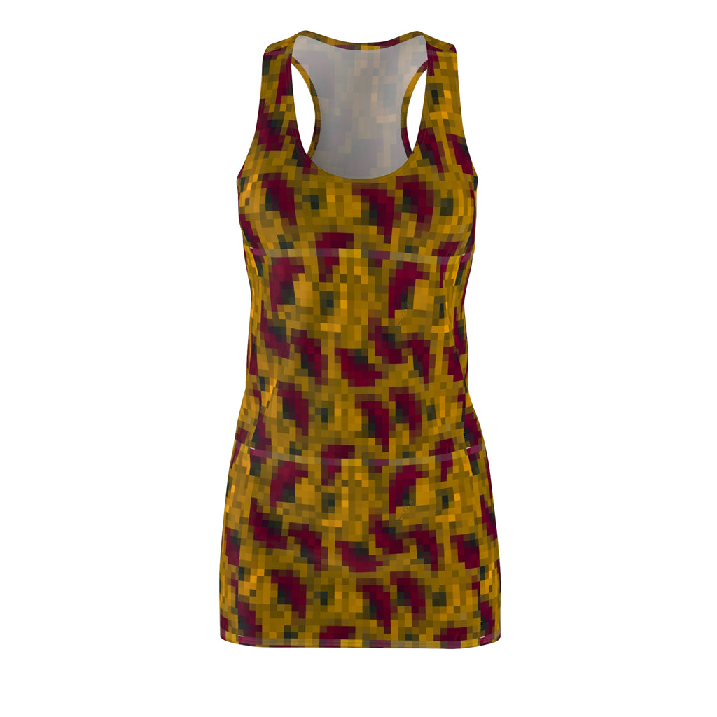 Autumn Pixel Floral Racerback Dress - Women’s All-Over Print