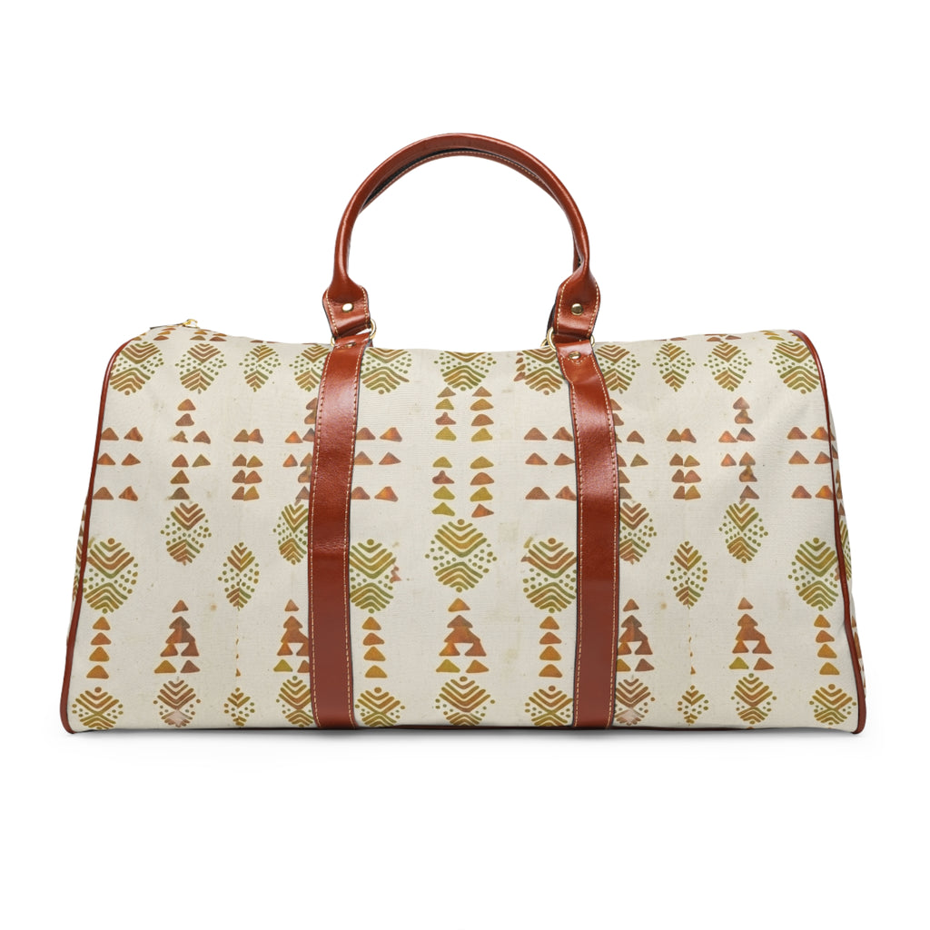 Boho Waterproof Travel Bag — Canvas Weekender Duffle with Tribal Print