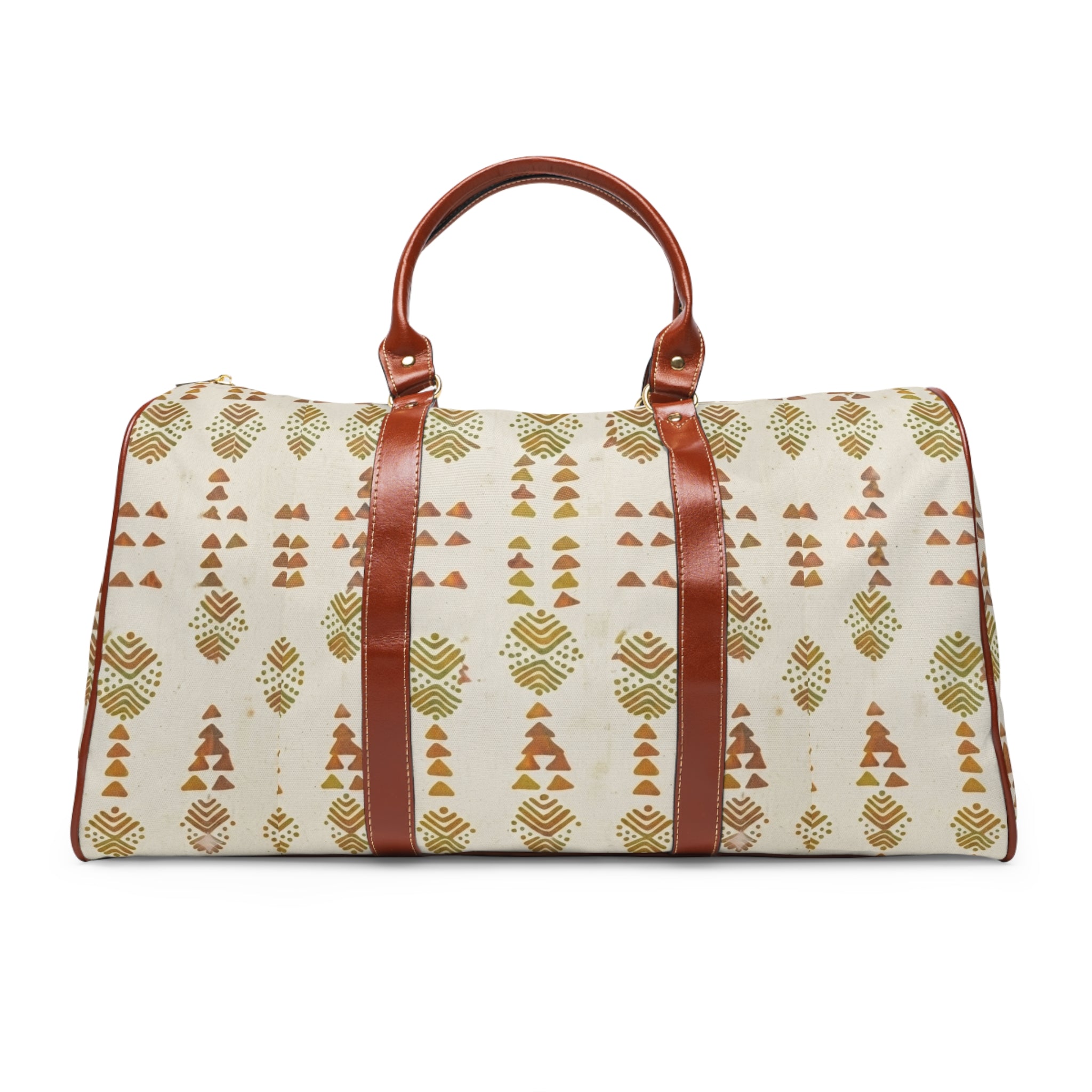 Boho Waterproof Travel Bag — Canvas Weekender Duffle with Tribal Print