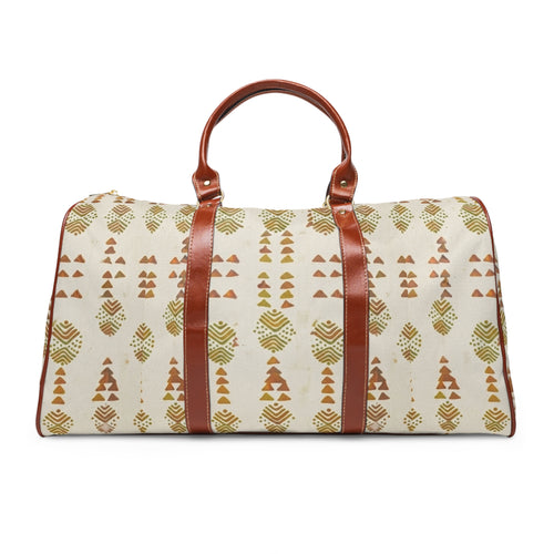 Boho Waterproof Travel Bag — Canvas Weekender Duffle with Tribal Print
