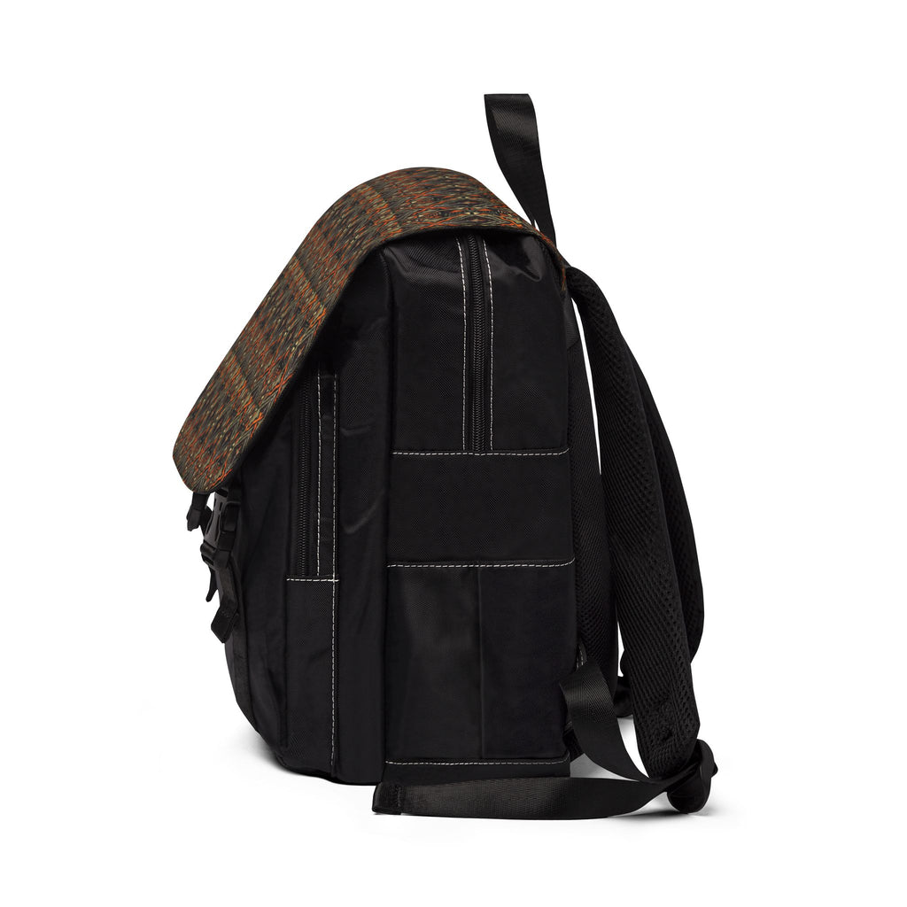 Ethnic Geometric Canvas Backpack — Boho Casual Shoulder Bag