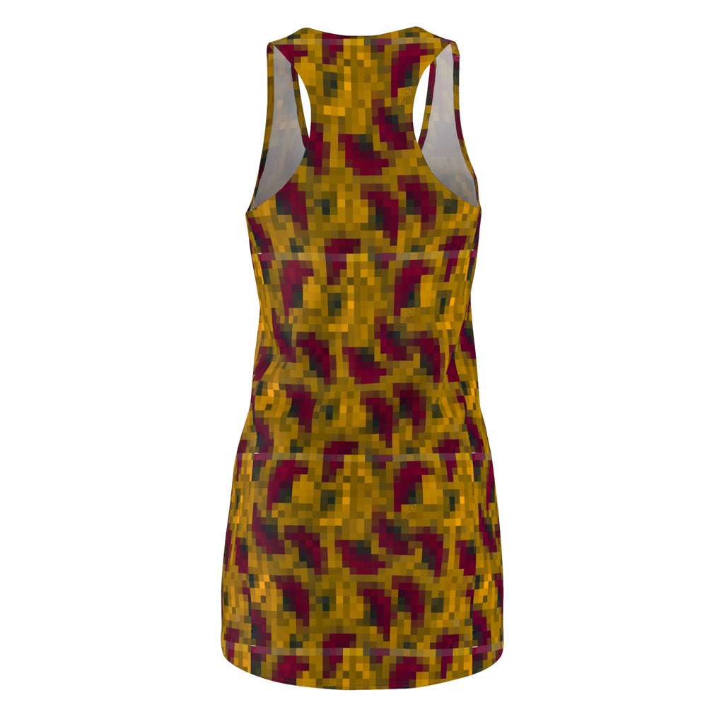 Autumn Pixel Floral Racerback Dress - Women’s All-Over Print