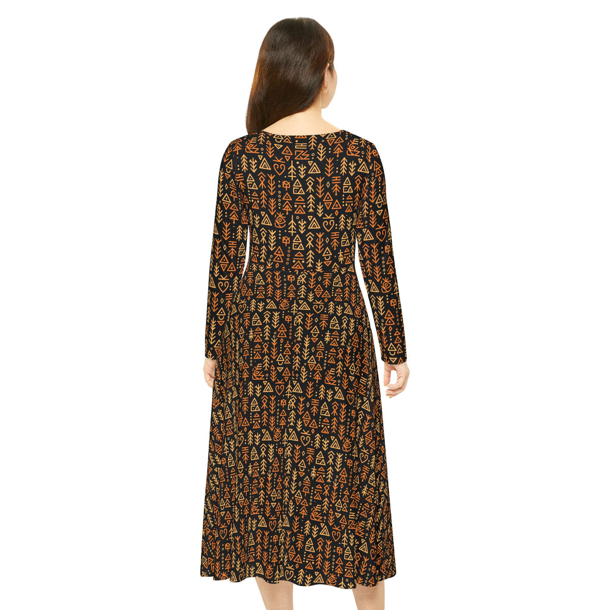 Autumn Forest Floral Long-Sleeve Dance Dress