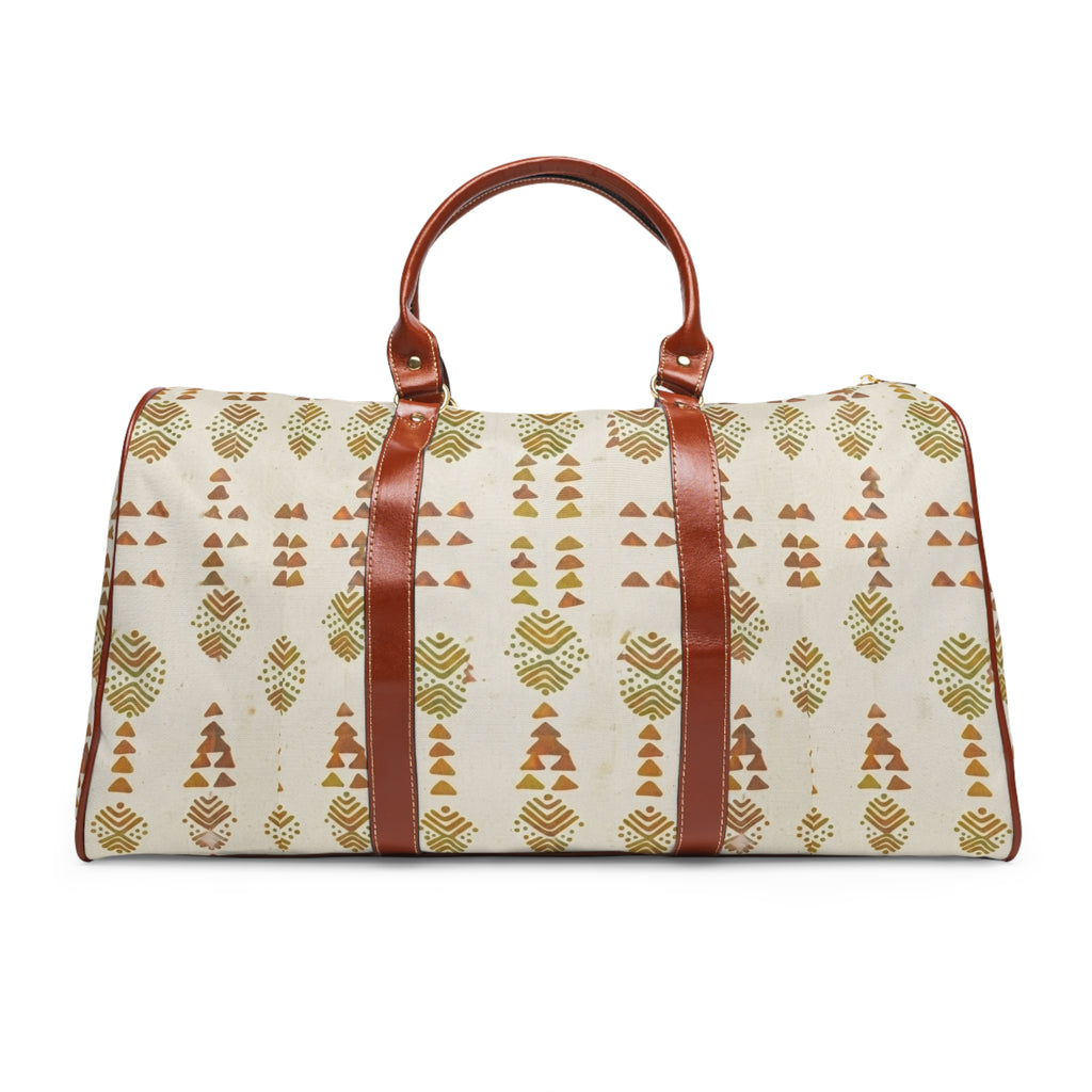 Boho Waterproof Travel Bag — Canvas Weekender Duffle with Tribal Print