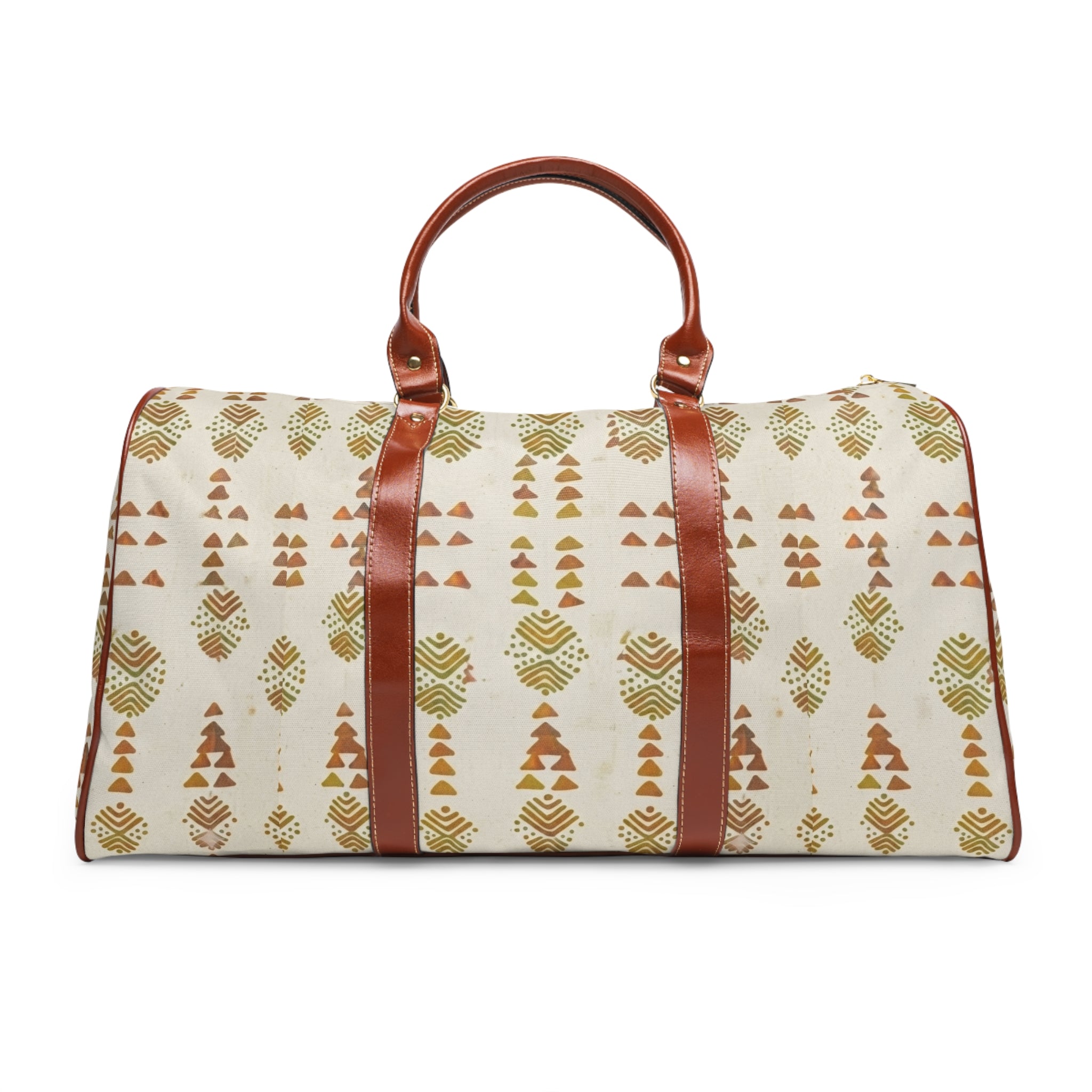 Boho Waterproof Travel Bag — Canvas Weekender Duffle with Tribal Print