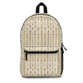 Boho Earthtones Pattern Backpack — Neutral Tribal Print School & Travel Bag