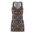 Geometric Tribal Racerback Dress — Colorful African-Inspired Print