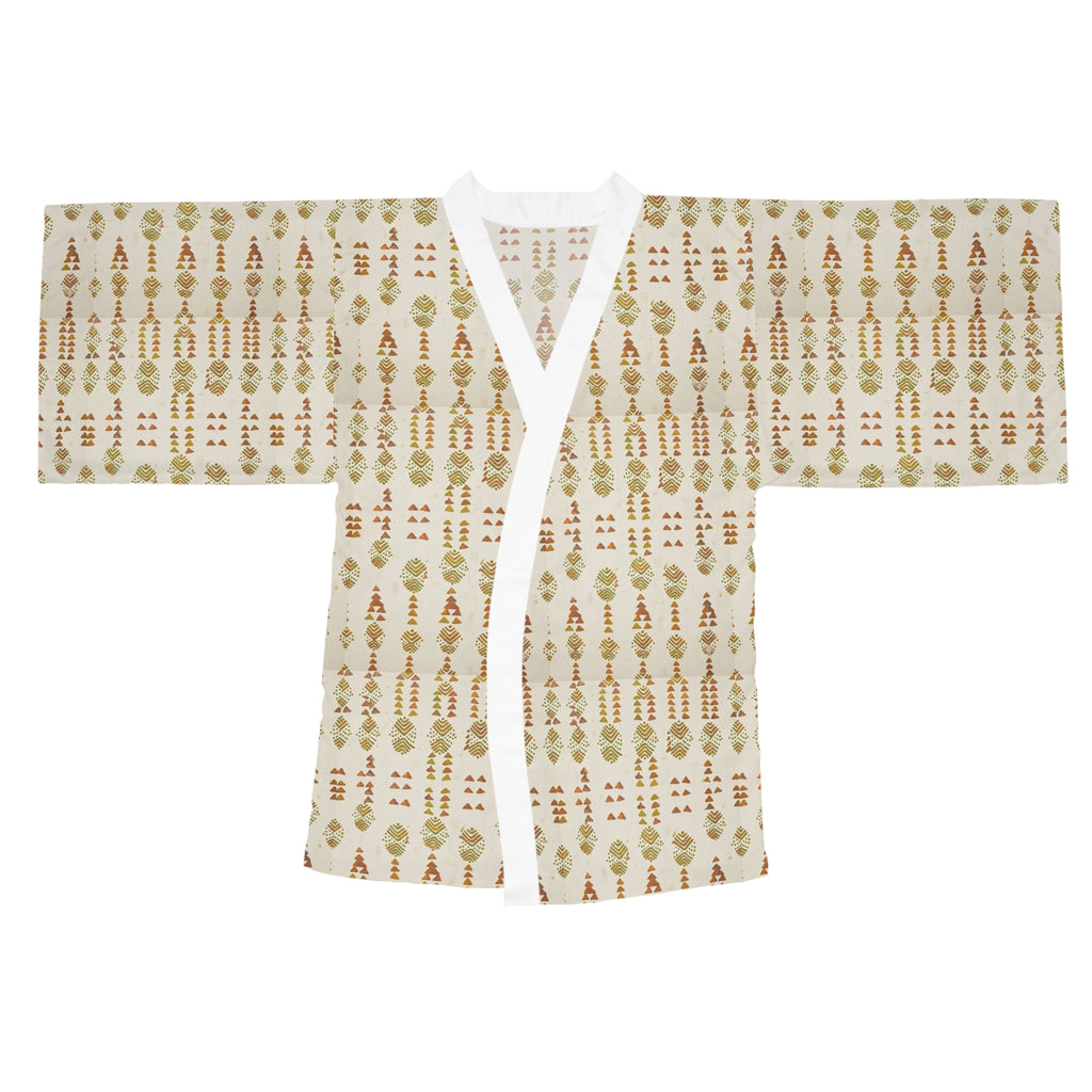 Boho Floral Kimono Robe — All-Over Print Long Sleeve Lounge Wrap