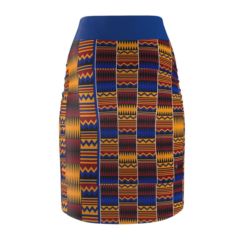 Kente Print Pencil Skirt – Vibrant African Pattern Women's Skirt