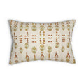 Boho Geometric Lumbar Pillow — Earthy Tribal Pattern Accent Cushion