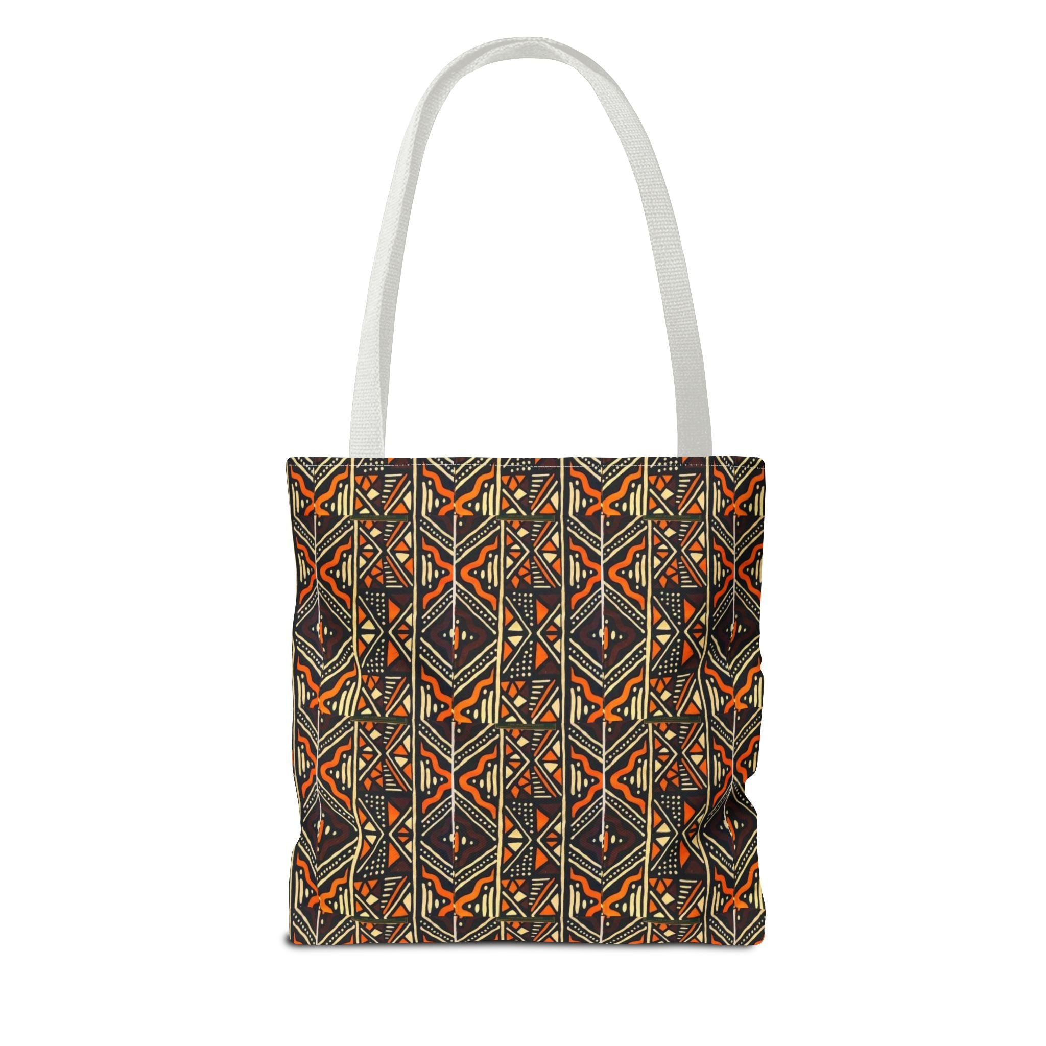 Tribal Geometric Tote Bag – Earthy Aztec Pattern All-Over Print
