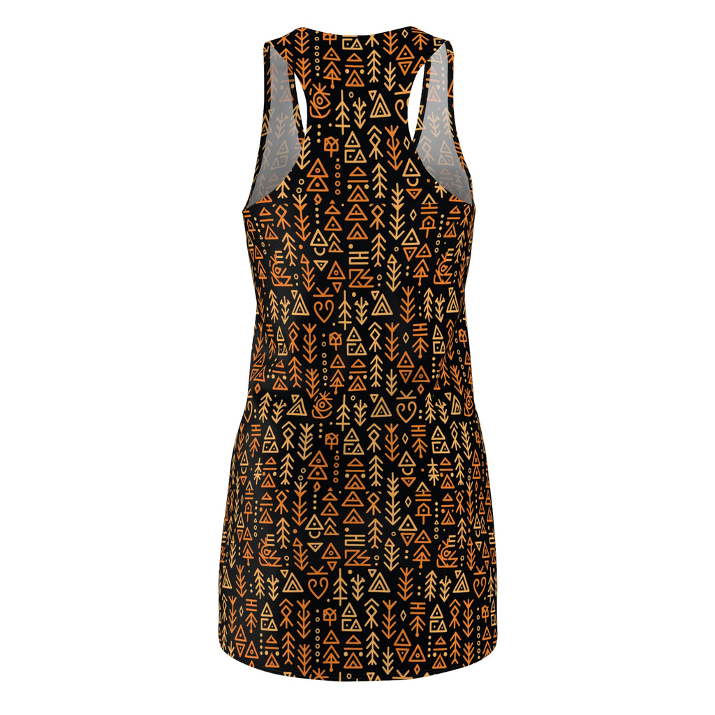 Boho Copper Tribal Racerback Dress — All-Over Print