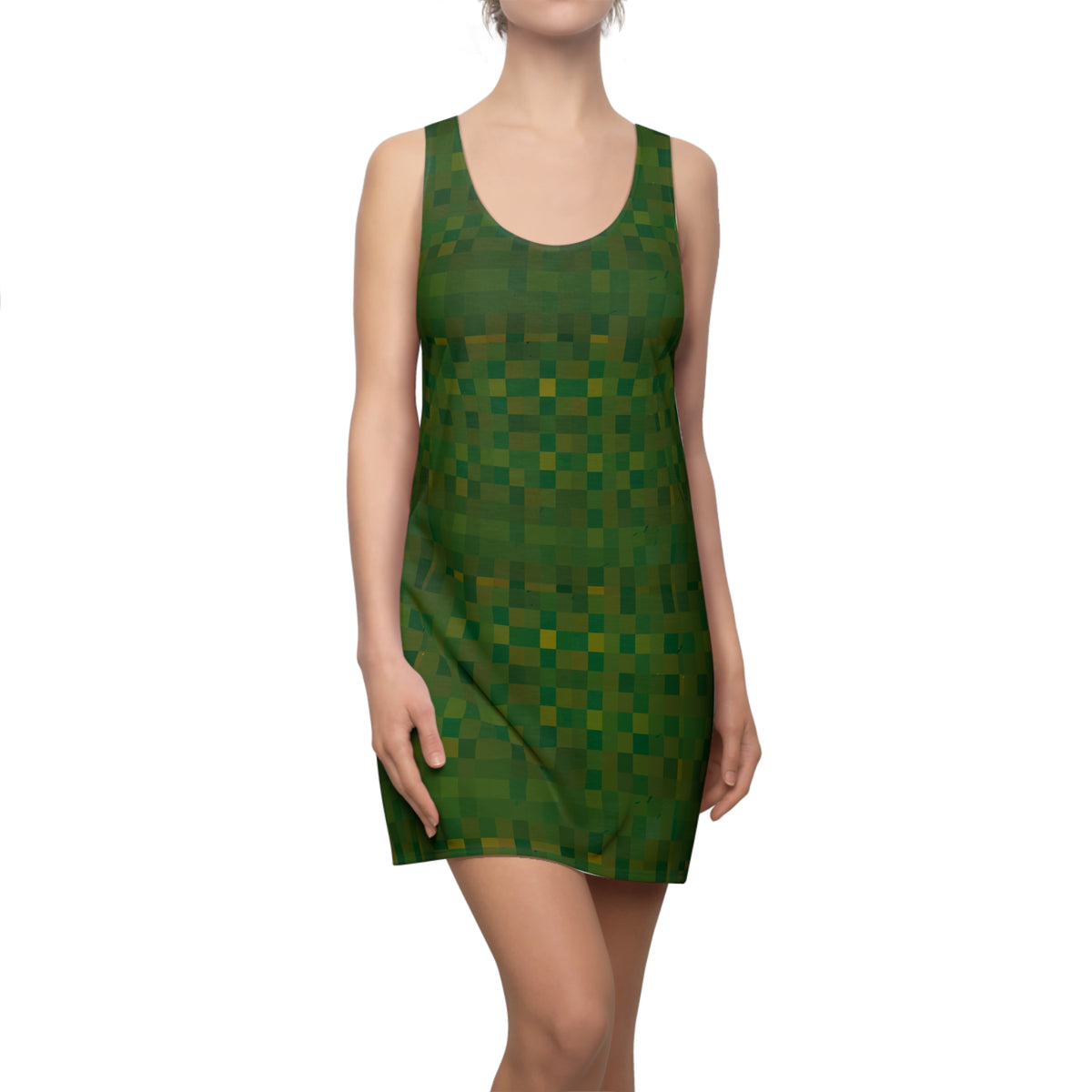 Green Pixel Camo Racerback Dress – Women's All-Over Print