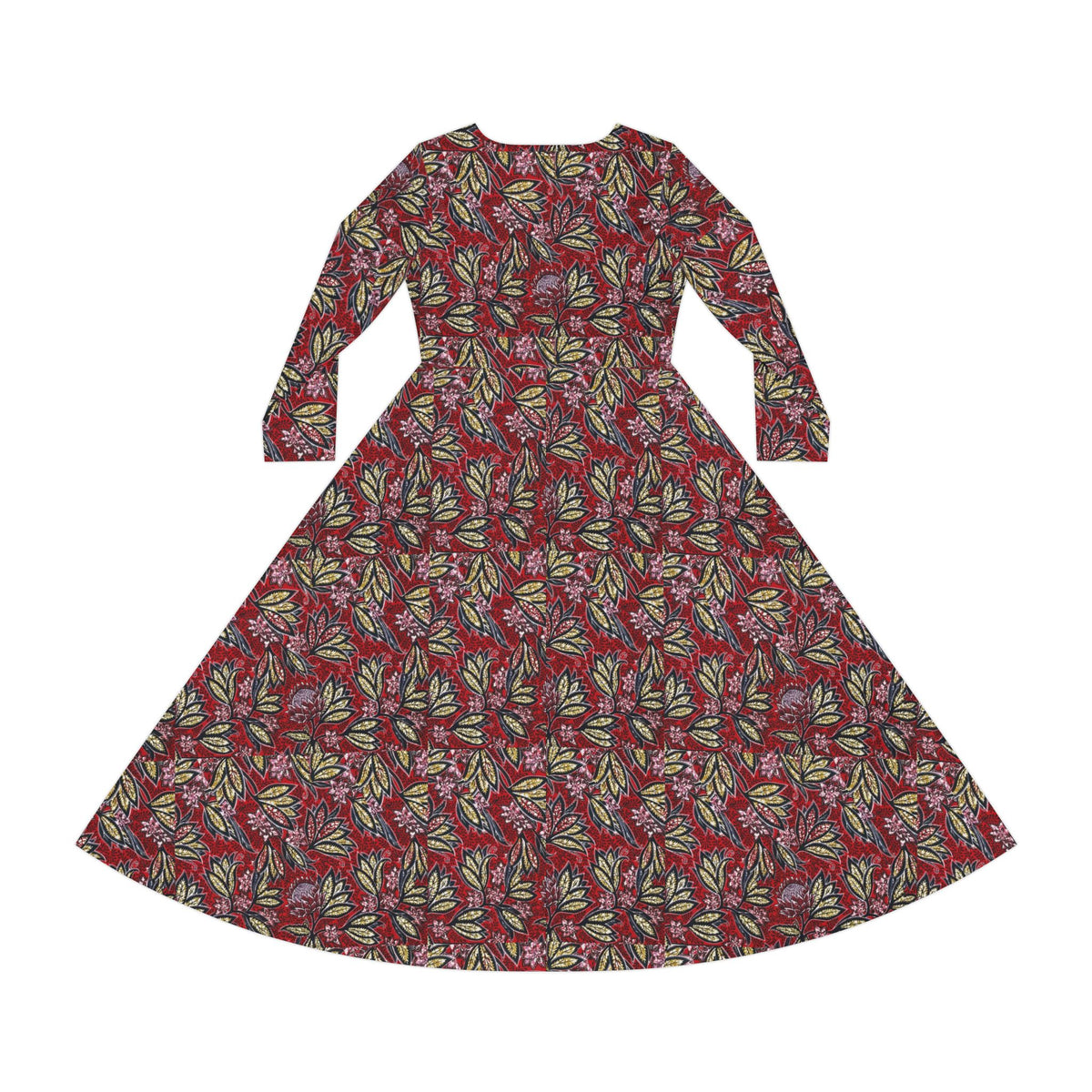 Floral Vintage-Style Long Sleeve Dance Dress