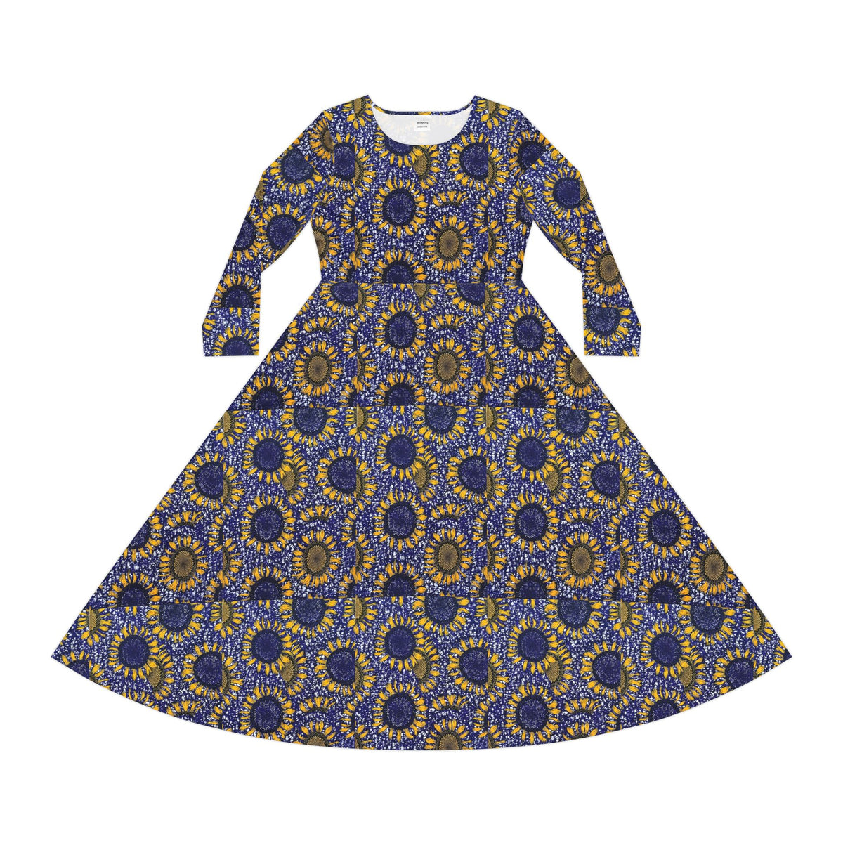 Floral Sunburst Dance Dress — Long Sleeve AOP Maxi