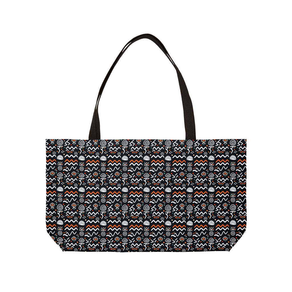 Weekender Tote Bag — Cozy Geometric Fair Isle Pattern Travel Bag
