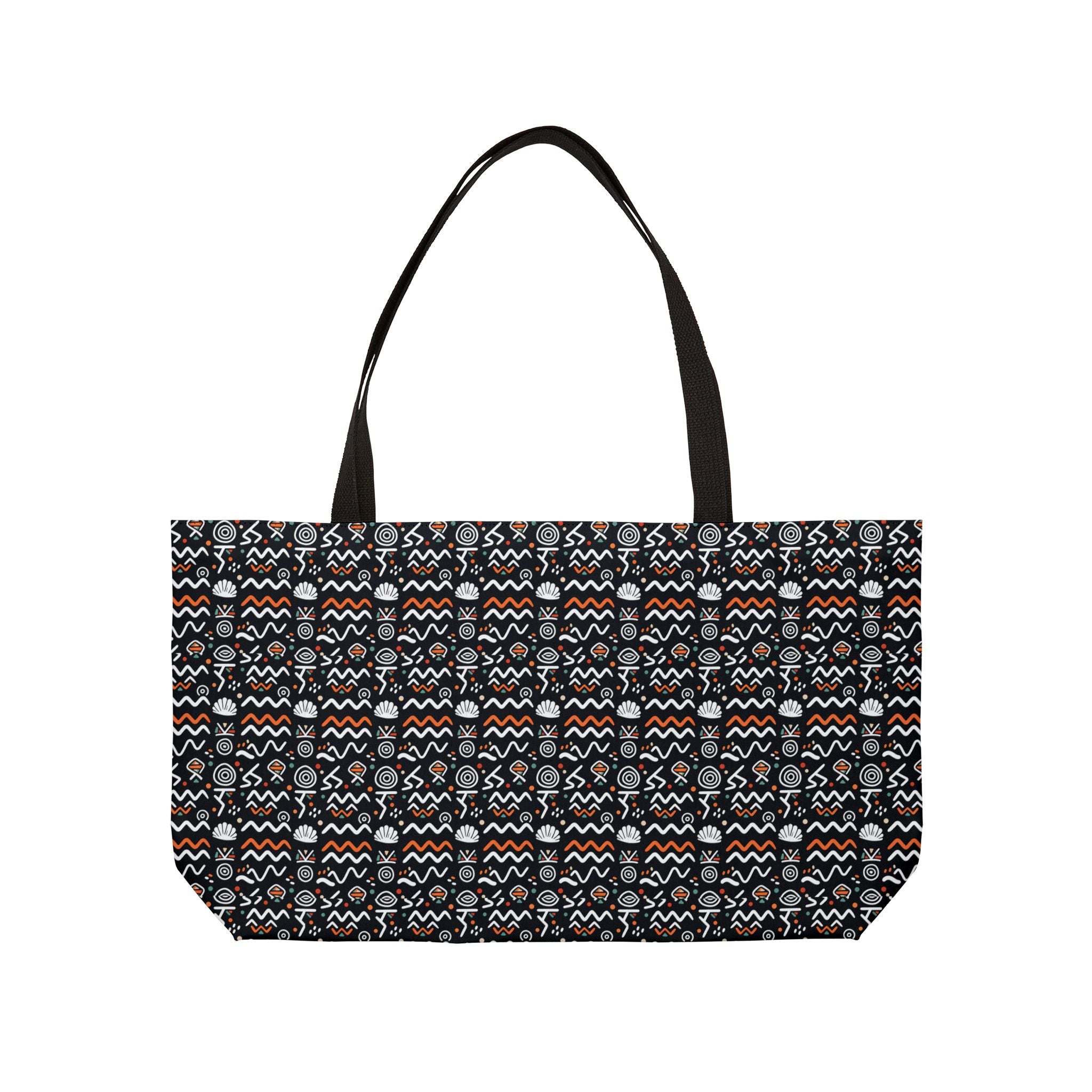 Weekender Tote Bag — Cozy Geometric Fair Isle Pattern Travel Bag