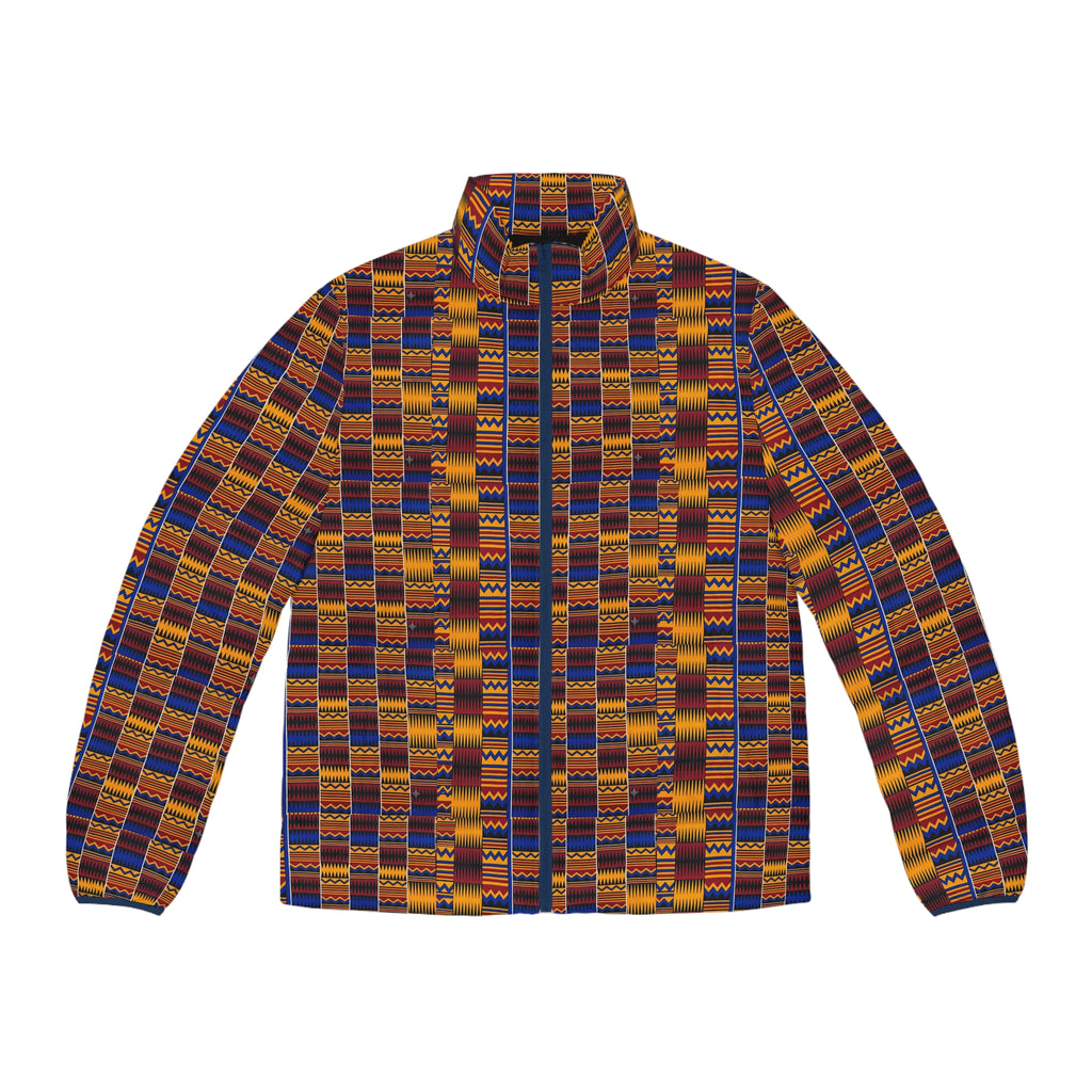 Puffer Jacket - Bold Kente Pattern All-Over Print