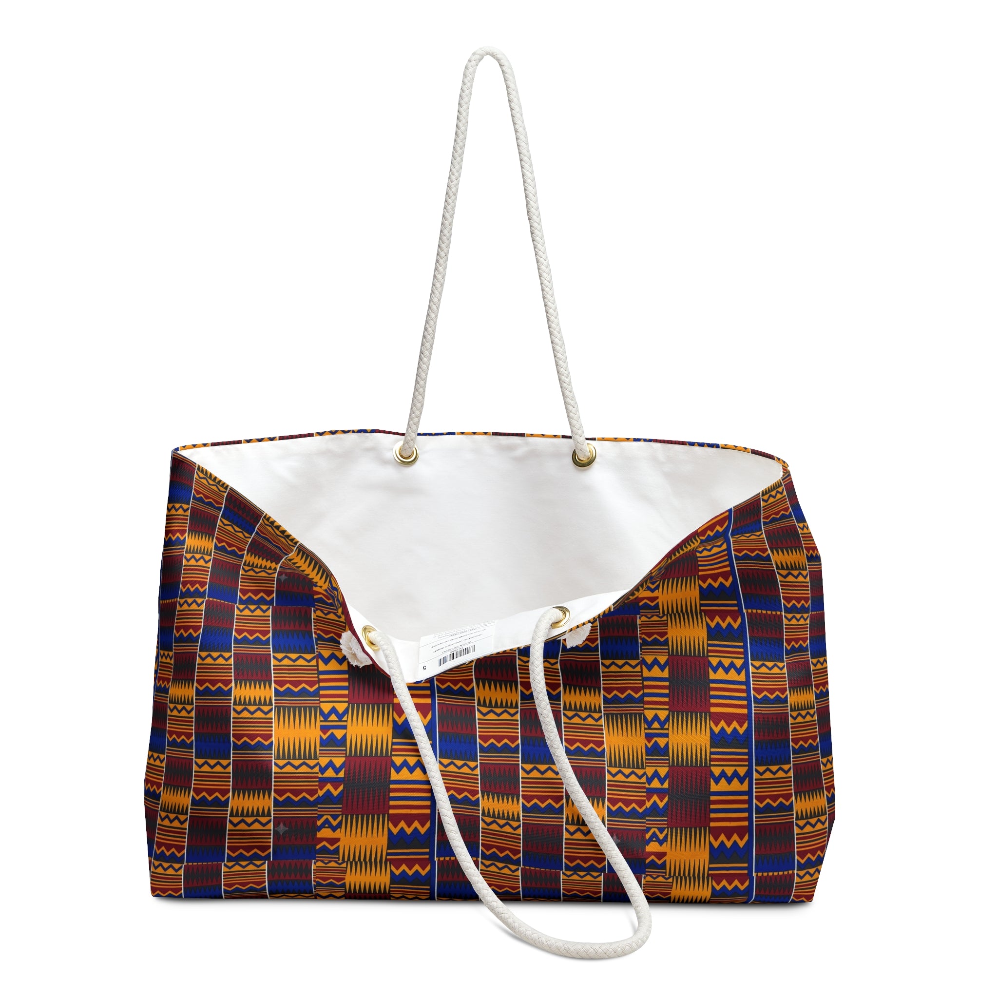 Kente Pattern Weekender Bag — African-Inspired Travel Tote