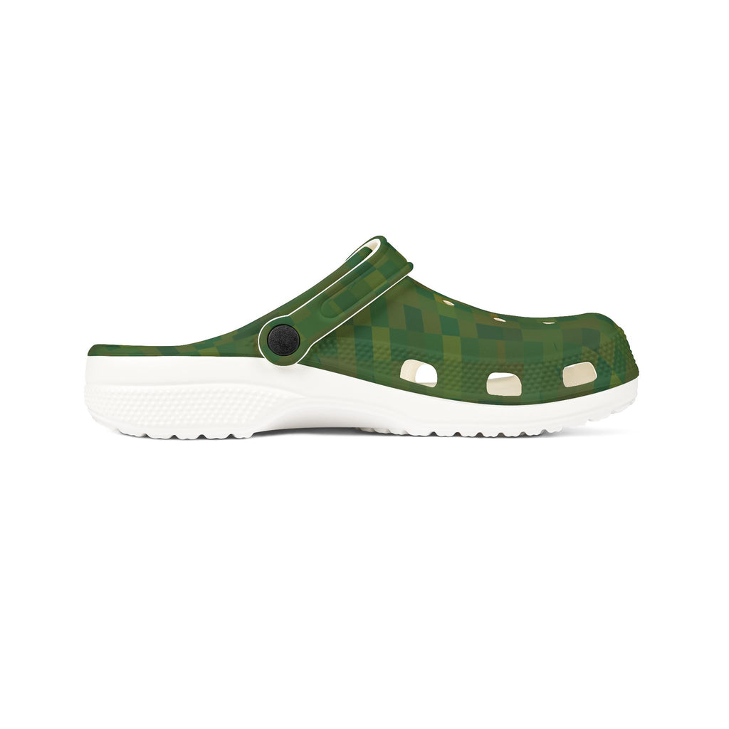 Camo Green EVA Foam Clogs — Lightweight Slip-On Garden & Beach Shoes