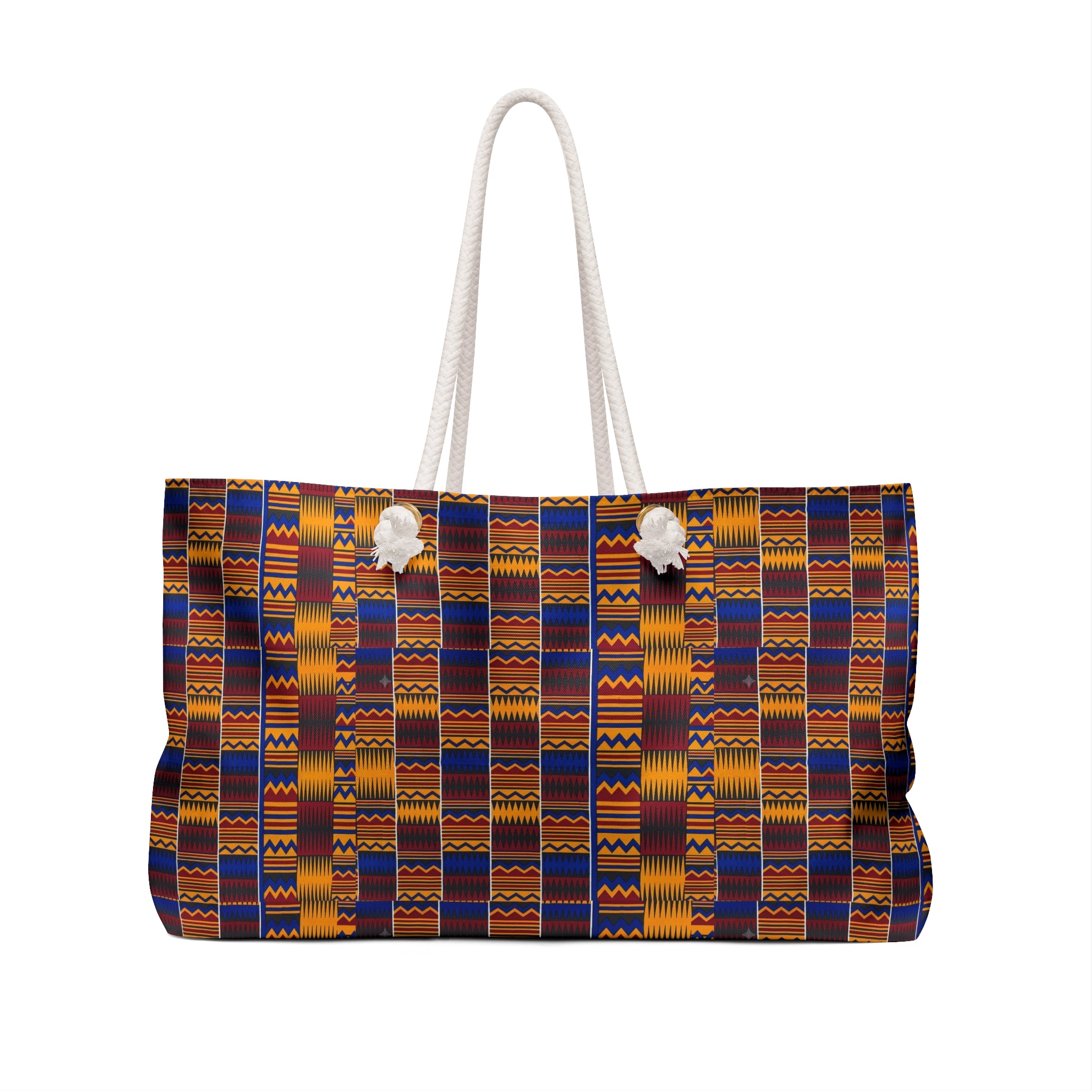 Kente Pattern Weekender Bag — African-Inspired Travel Tote
