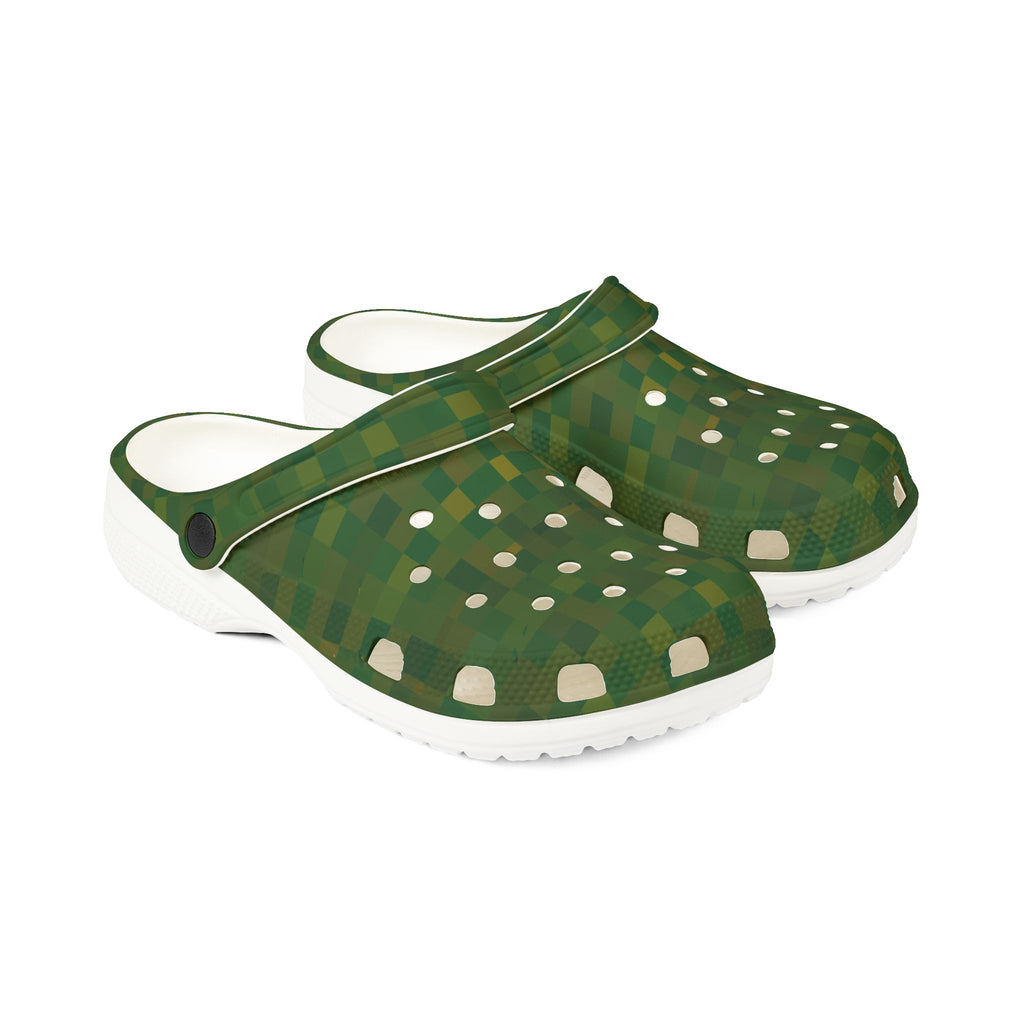 Camo Green EVA Foam Clogs — Lightweight Slip-On Garden & Beach Shoes