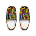 Kente Print Women's Indoor Slippers — Colorful African Pattern Cozy House Shoes