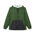 Green Checkered Windbreaker Jacket – Lightweight Hooded Outdoor Shell