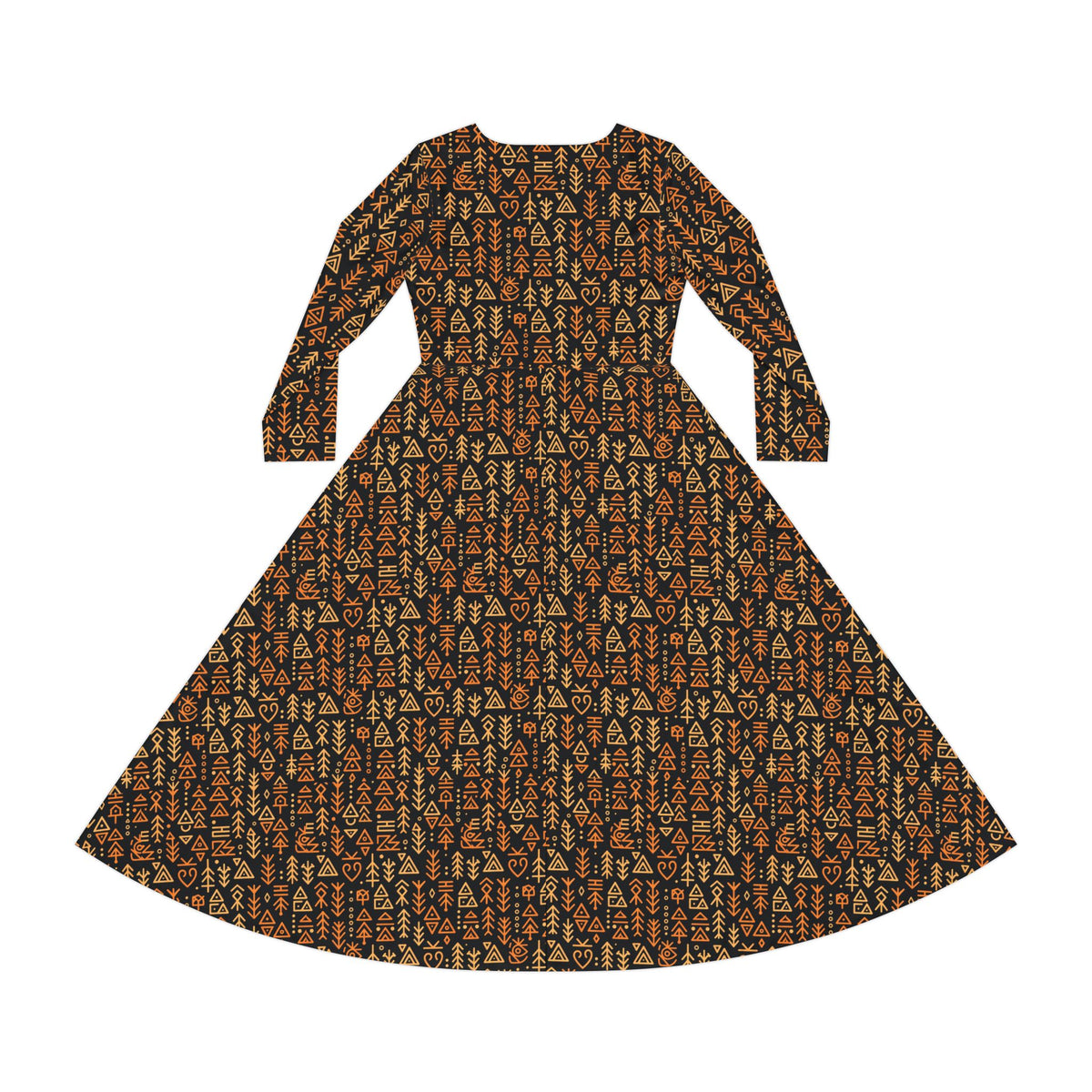 Autumn Forest Floral Long-Sleeve Dance Dress