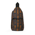 Plaid Sling Bag – Brown Geometric Crossbody for Everyday Travel