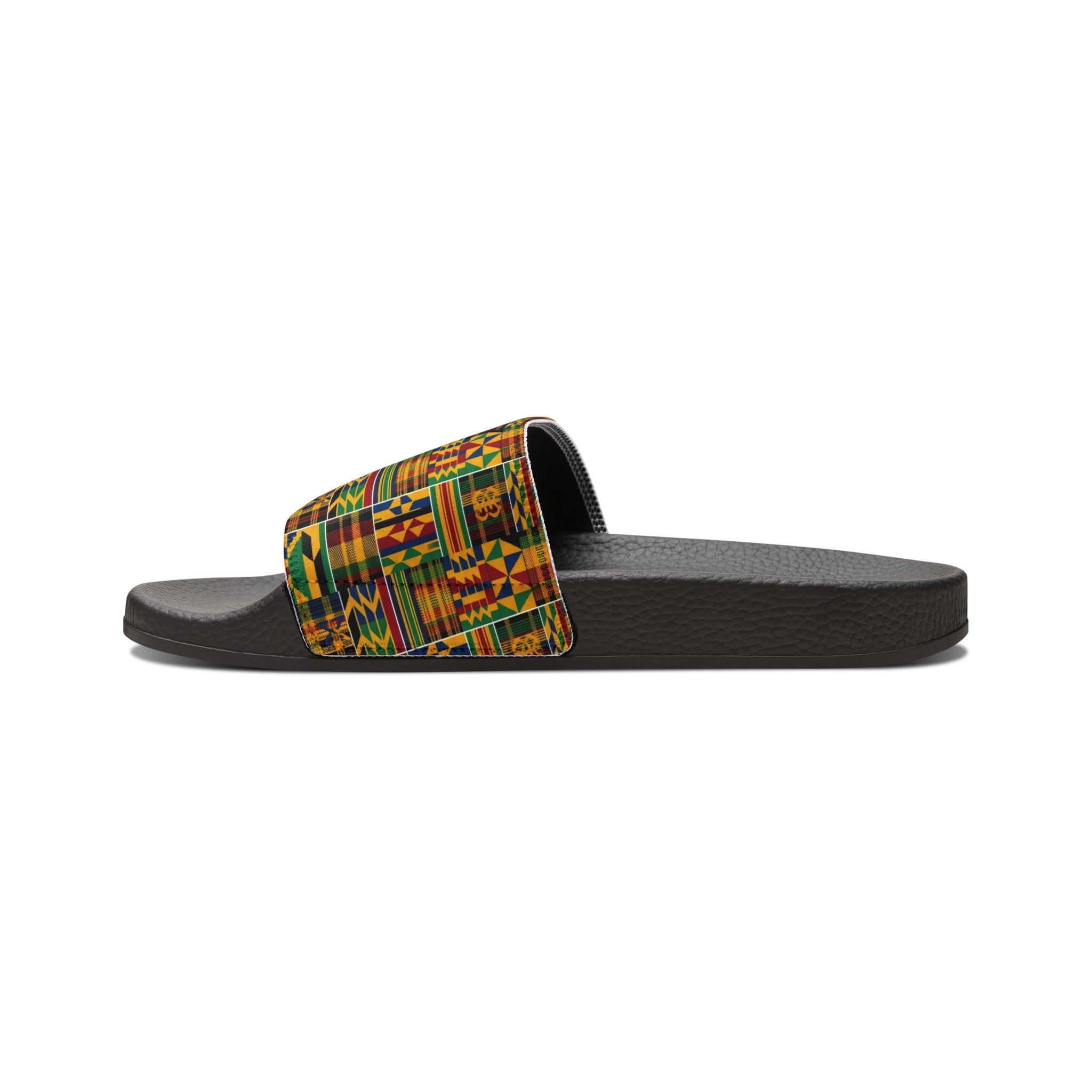 Kente Print Women's Slide Sandals — Removable Strap Comfort Slides