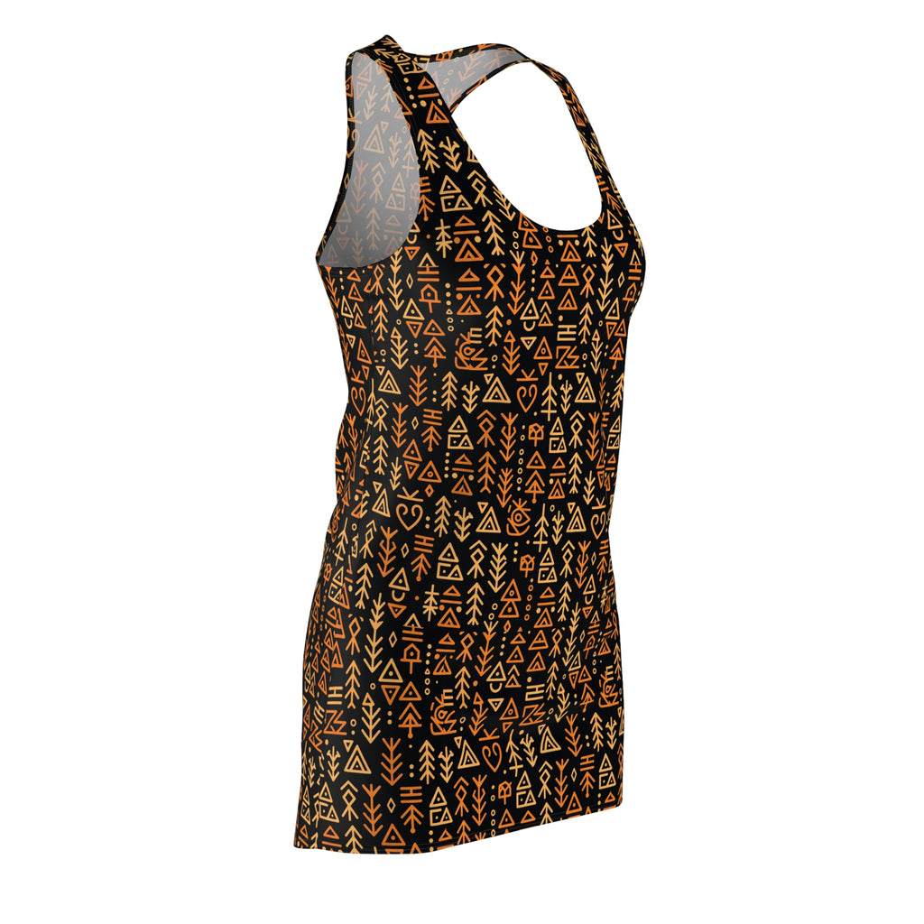 Boho Copper Tribal Racerback Dress — All-Over Print