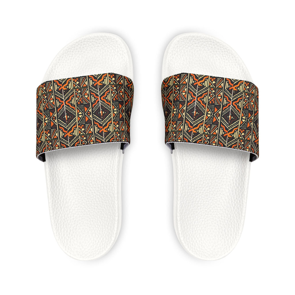 Men's Slide Sandals — Tribal Geometric Pattern Removable Strap
