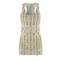 Boho Leaf Pattern Racerback Dress — Earthy Tribal AOP Sundress