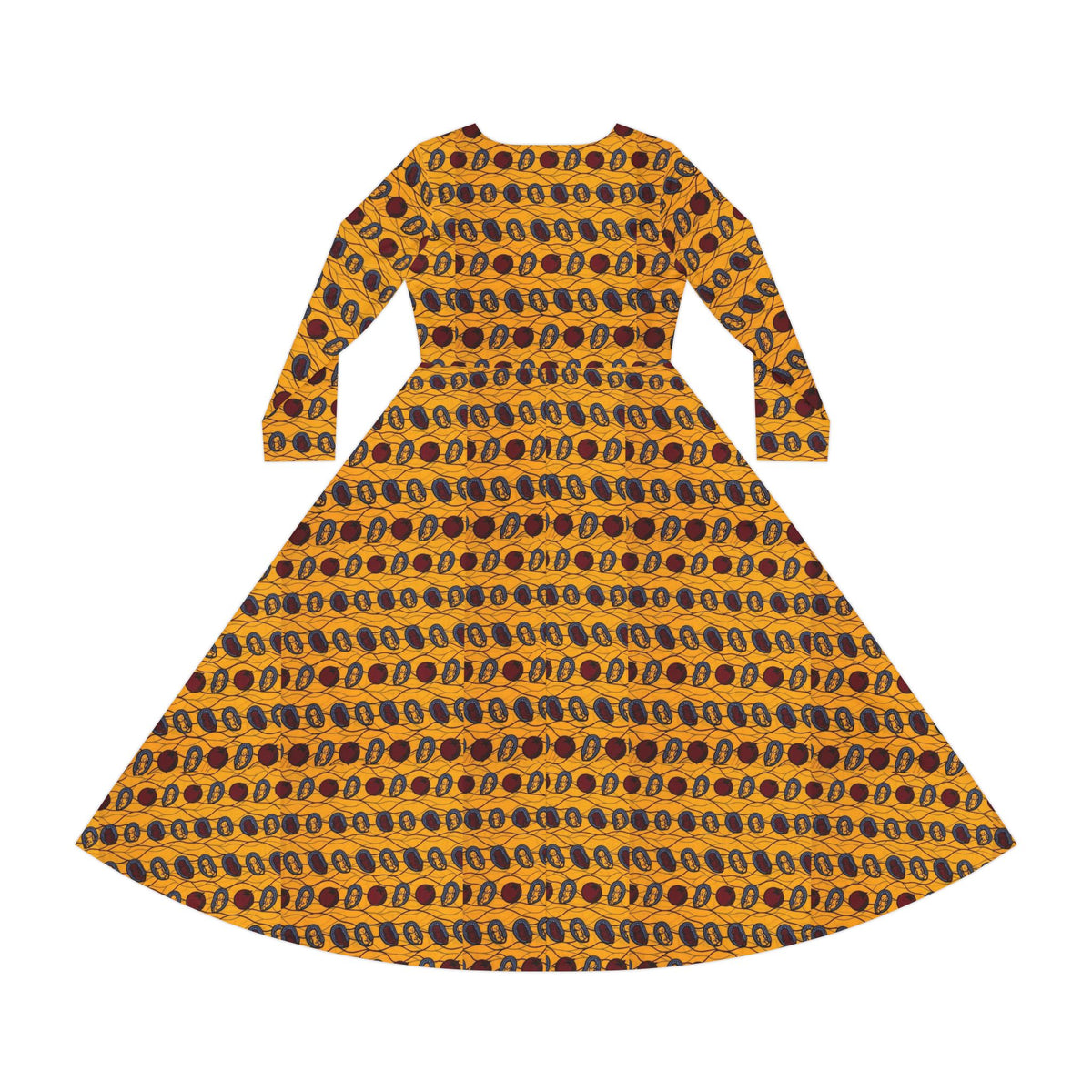 Autumn Sunflower Pattern Long Sleeve Dance Dress
