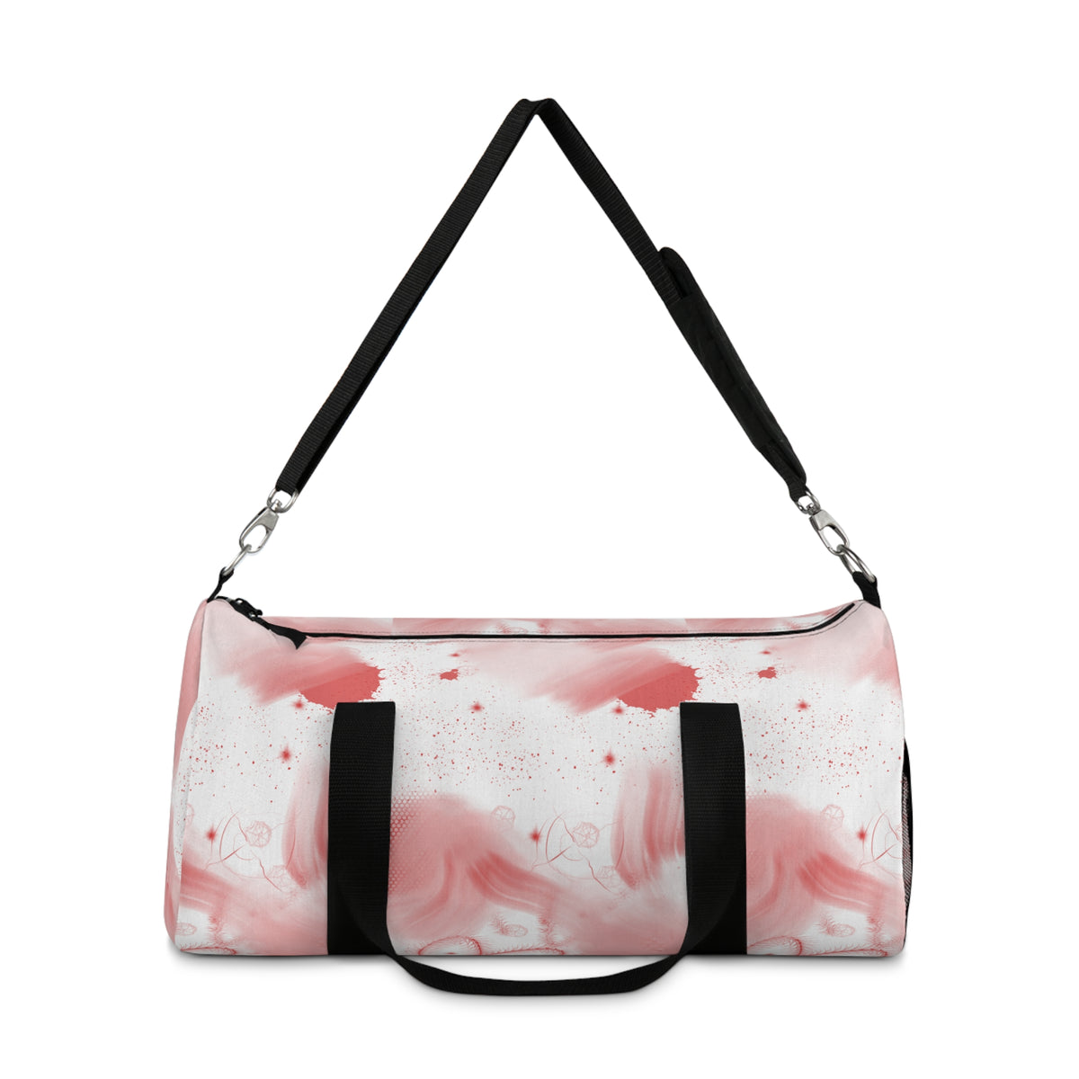 Pink Marble Duffel Bag – Floral Watercolor Gym & Travel Bag