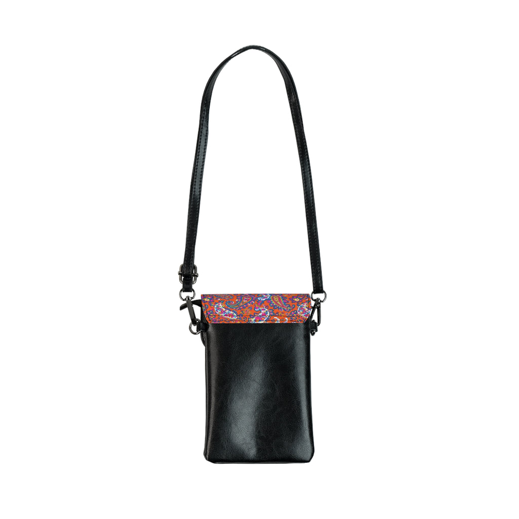 Paisley Crossbody Phone Wallet — Small Cell Phone Wallet with Card Slot & Adjustable Strap